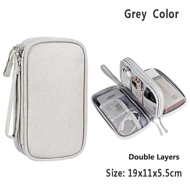Electronics Wire-winding Storage Bag Waterproof Carrying Accessories Pouch Travel Bag Universal Cable Organizer Electronics Bag