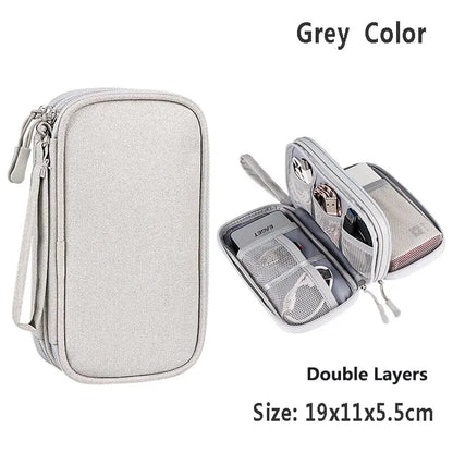 Electronics Wire-winding Storage Bag Waterproof Carrying Accessories Pouch Travel Bag Universal Cable Organizer Electronics Bag