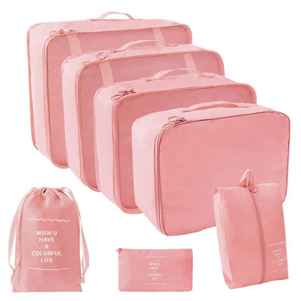 10/7 Pcs Set Travel Organizer Storage Bags Suitcase Packing Cubes Cases Portable Wardrobe Luggage Clothes Shoe Pouch Fold