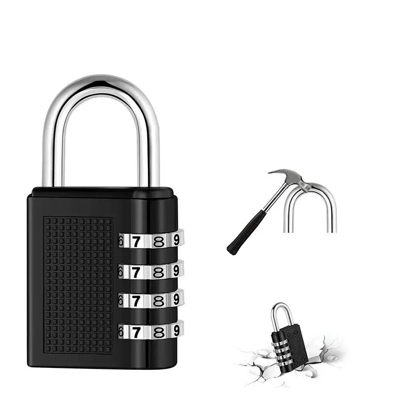 4 Digits Password Code Combination Waterproof Mini Padlock Zinc Alloy Suitcase For Luggage Travel Smart Door Lock