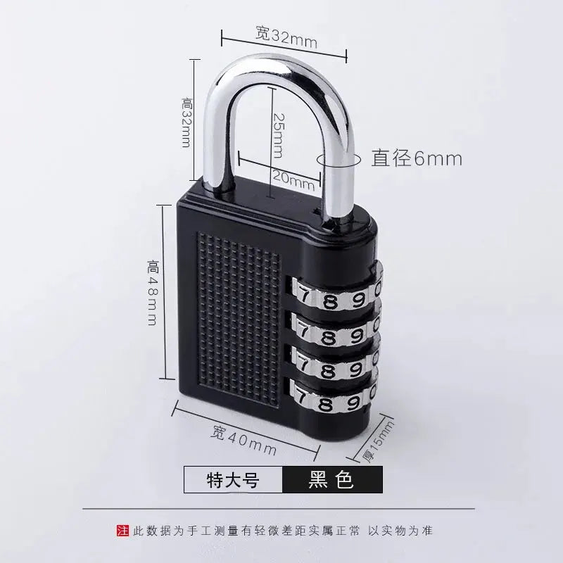 4 Digits Password Code Combination Waterproof Mini Padlock Zinc Alloy Suitcase For Luggage Travel Smart Door Lock