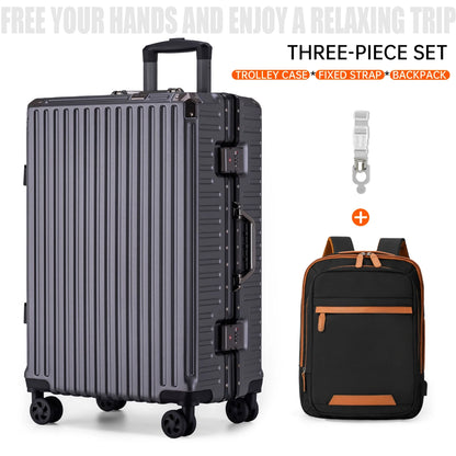 Aluminium Frame Rolling Suitcase with USB Port & Combination Lock – 20" to 26"