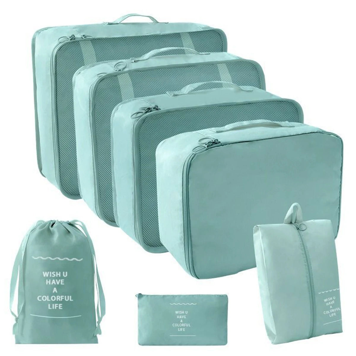 10/7 Pcs Set Travel Organizer Storage Bags Suitcase Packing Cubes Cases Portable Wardrobe Luggage Clothes Shoe Pouch Fold