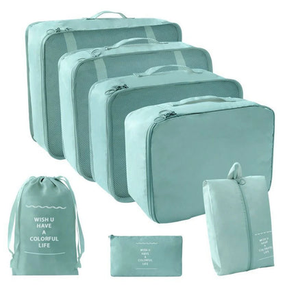 10/7 Pcs Set Travel Organizer Storage Bags Suitcase Packing Cubes Cases Portable Wardrobe Luggage Clothes Shoe Pouch Fold