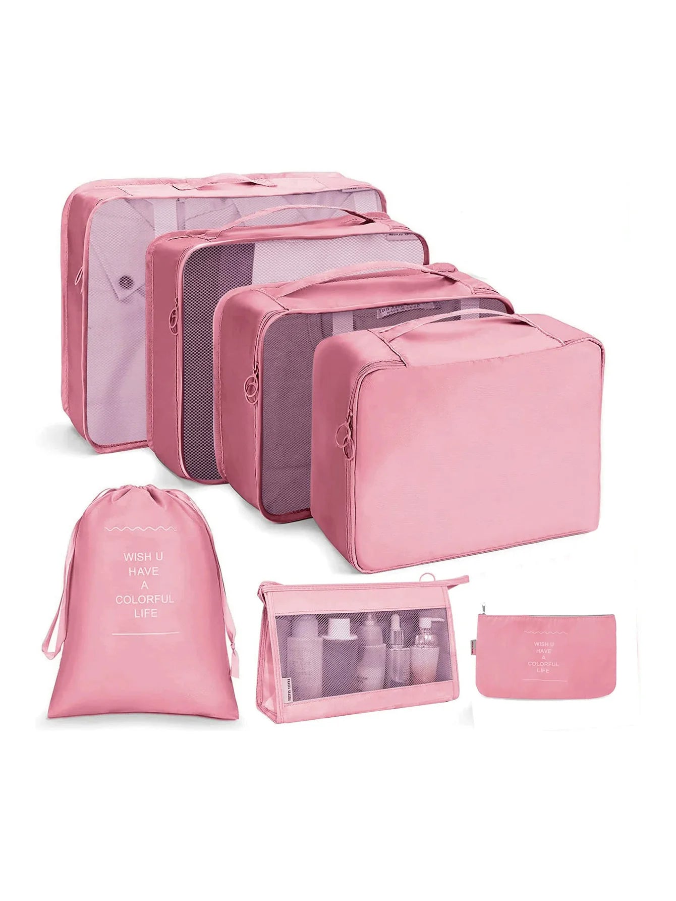 10/7 Pcs Set Travel Organizer Storage Bags Suitcase Packing Cubes Cases Portable Wardrobe Luggage Clothes Shoe Pouch Fold