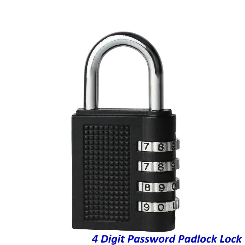 4 Digits Password Code Combination Waterproof Mini Padlock Zinc Alloy Suitcase For Luggage Travel Smart Door Lock