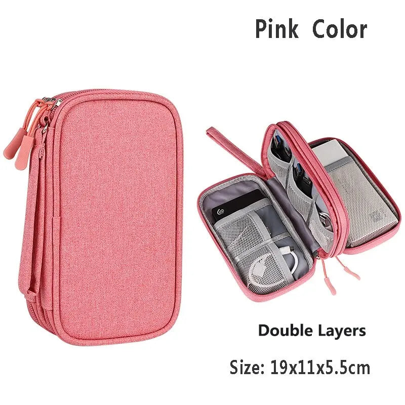 Electronics Wire-winding Storage Bag Waterproof Carrying Accessories Pouch Travel Bag Universal Cable Organizer Electronics Bag
