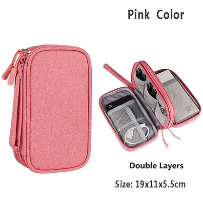 Electronics Wire-winding Storage Bag Waterproof Carrying Accessories Pouch Travel Bag Universal Cable Organizer Electronics Bag
