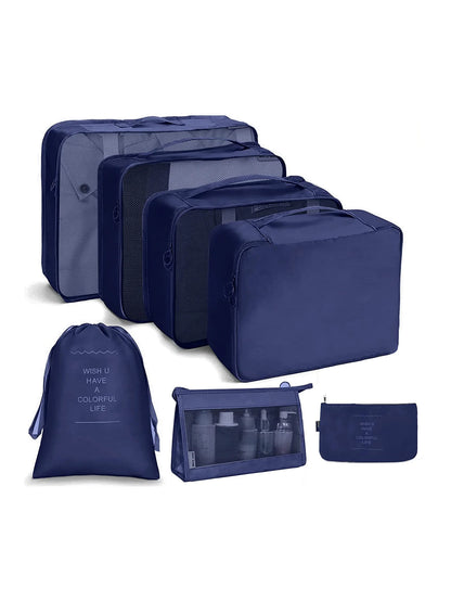 10/7 Pcs Set Travel Organizer Storage Bags Suitcase Packing Cubes Cases Portable Wardrobe Luggage Clothes Shoe Pouch Fold