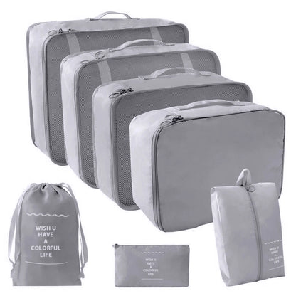 10/7 Pcs Set Travel Organizer Storage Bags Suitcase Packing Cubes Cases Portable Wardrobe Luggage Clothes Shoe Pouch Fold