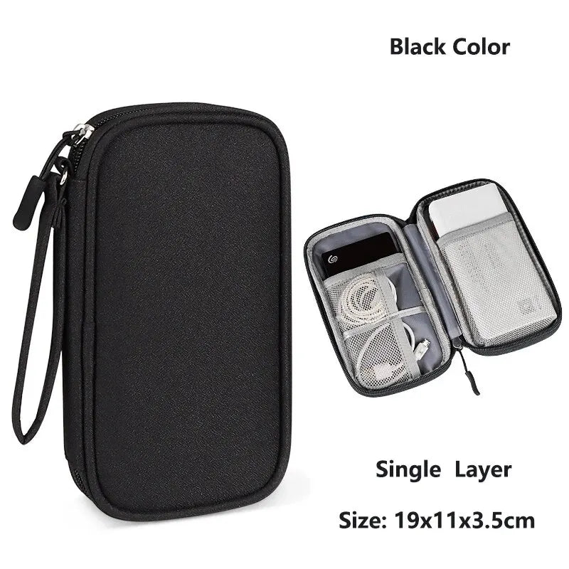 Electronics Wire-winding Storage Bag Waterproof Carrying Accessories Pouch Travel Bag Universal Cable Organizer Electronics Bag