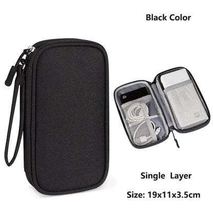 Electronics Wire-winding Storage Bag Waterproof Carrying Accessories Pouch Travel Bag Universal Cable Organizer Electronics Bag