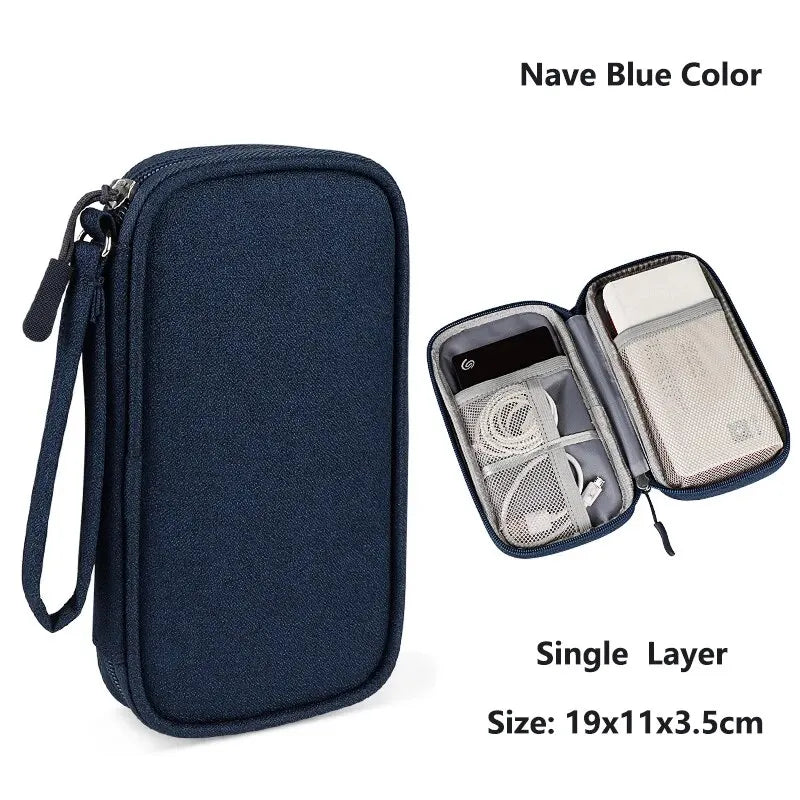 Electronics Wire-winding Storage Bag Waterproof Carrying Accessories Pouch Travel Bag Universal Cable Organizer Electronics Bag