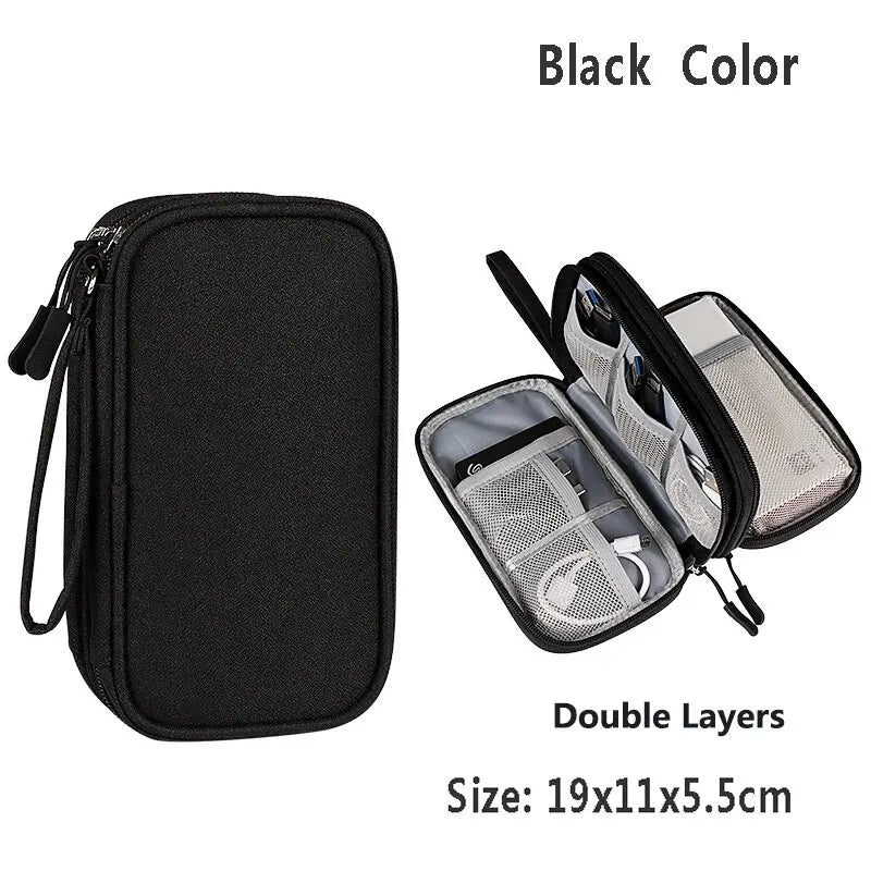 Electronics Wire-winding Storage Bag Waterproof Carrying Accessories Pouch Travel Bag Universal Cable Organizer Electronics Bag