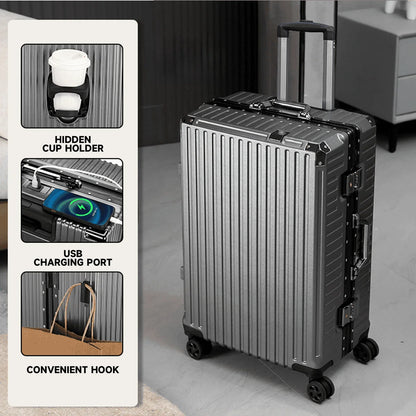 Aluminium Frame Rolling Suitcase with USB Port & Combination Lock – 20" to 26"