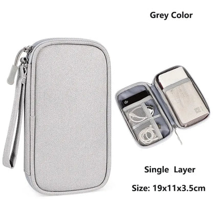 Electronics Wire-winding Storage Bag Waterproof Carrying Accessories Pouch Travel Bag Universal Cable Organizer Electronics Bag