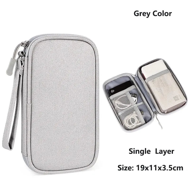Electronics Wire-winding Storage Bag Waterproof Carrying Accessories Pouch Travel Bag Universal Cable Organizer Electronics Bag