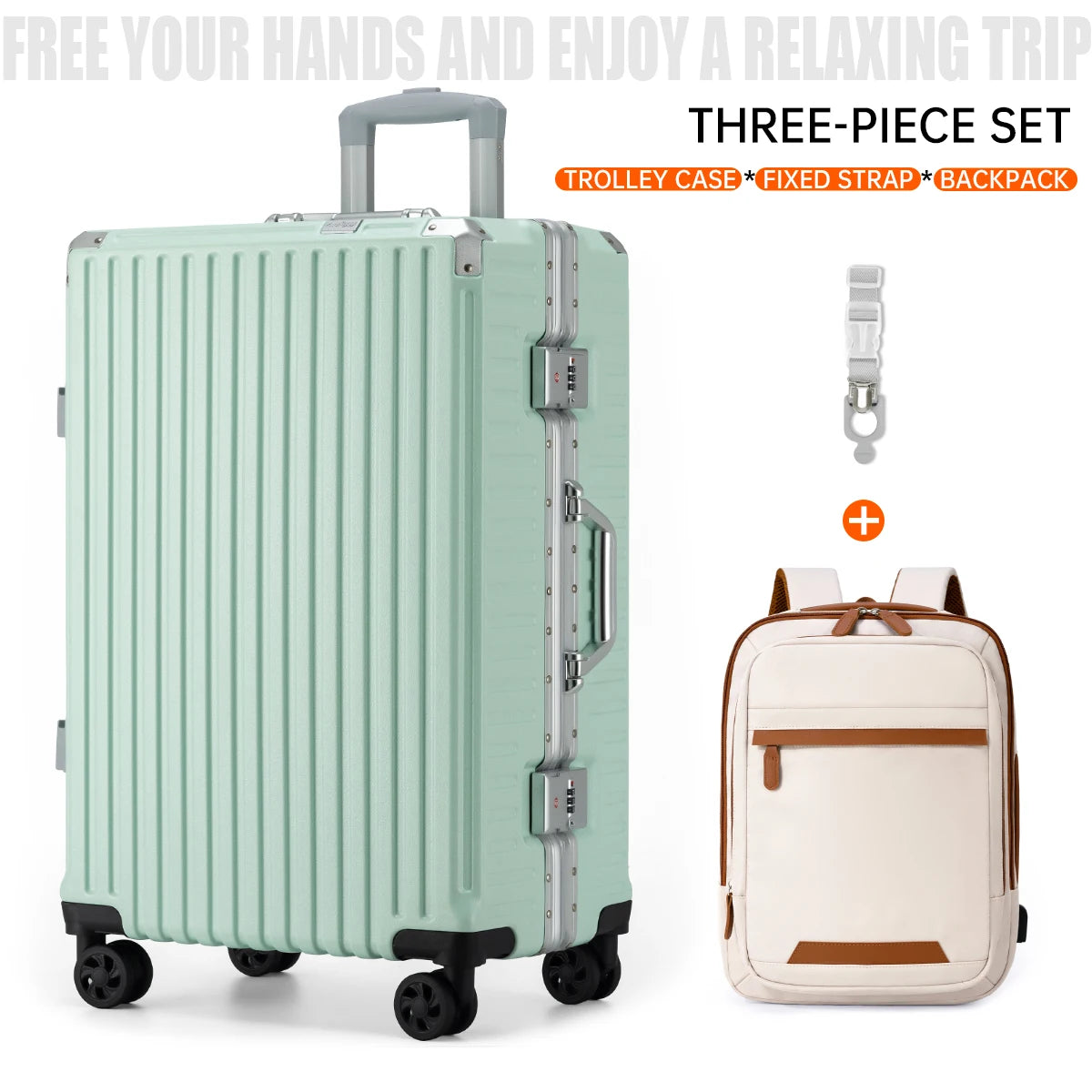 Aluminium Frame Rolling Suitcase with USB Port & Combination Lock – 20" to 26"