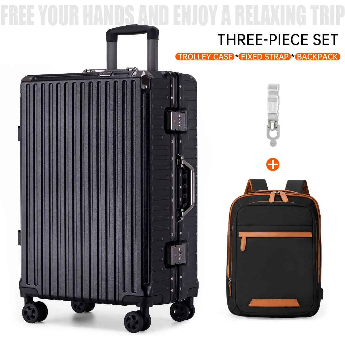 Aluminium Frame Rolling Suitcase with USB Port & Combination Lock – 20" to 26"