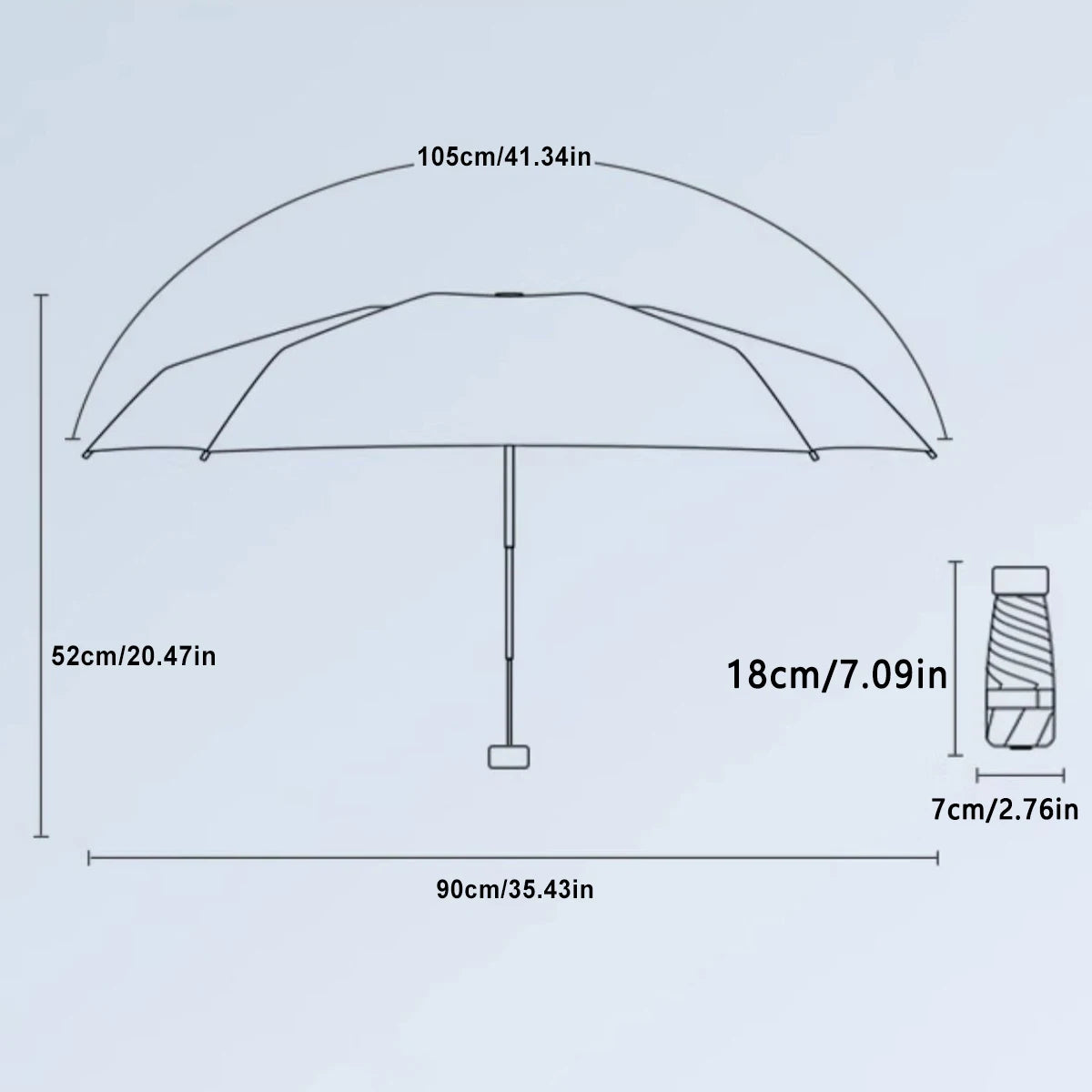 Compact Folding Travel Umbrella – Windproof 6K Frame | 5 Colours