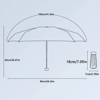 Compact Folding Travel Umbrella – Windproof 6K Frame | 5 Colours