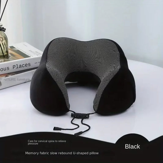 U-shaped Memory Cotton Travel Neck Pillow – Soft Flight & Road Trip Support
