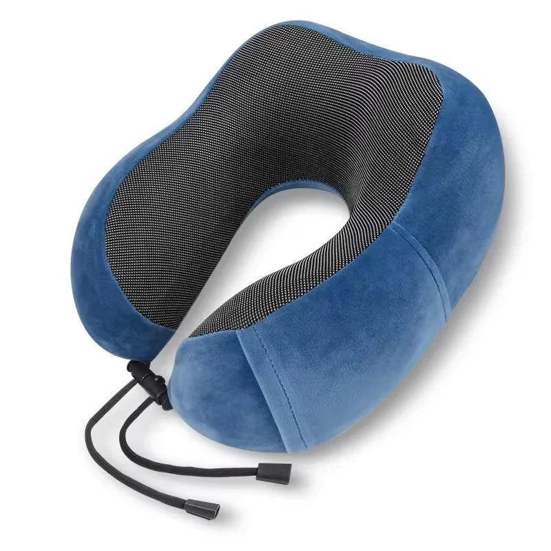 U-shaped Memory Cotton Travel Neck Pillow – Soft Flight & Road Trip Support