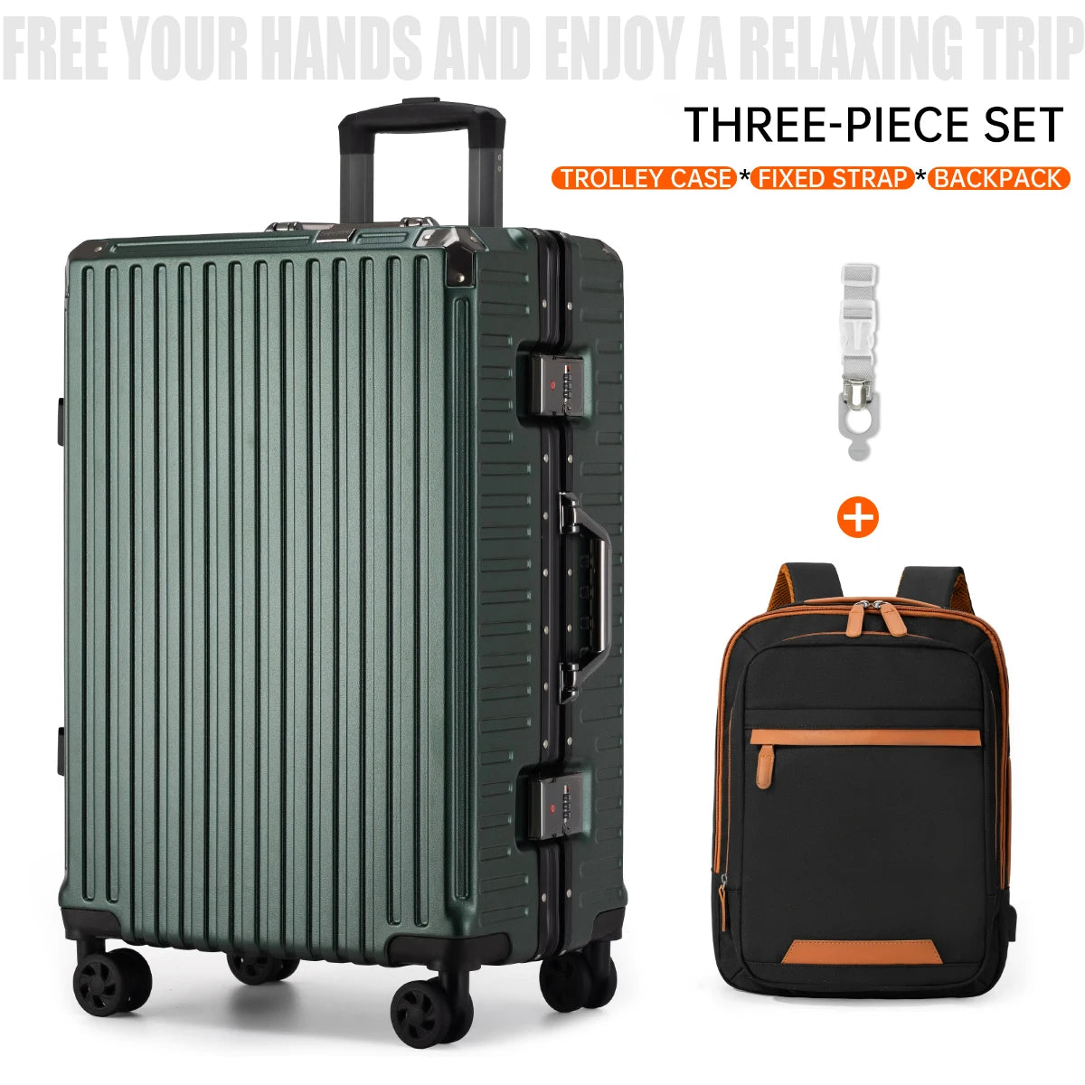 Aluminium Frame Rolling Suitcase with USB Port & Combination Lock – 20" to 26"