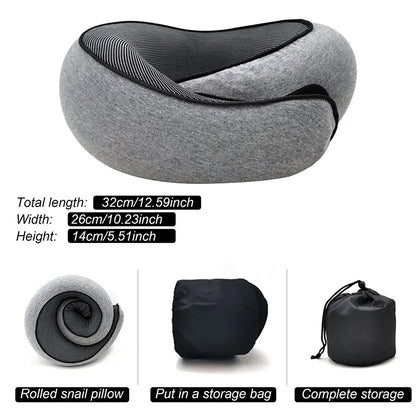Snail Style Memory Foam Travel Neck Pillow – Ergonomic Flight Support