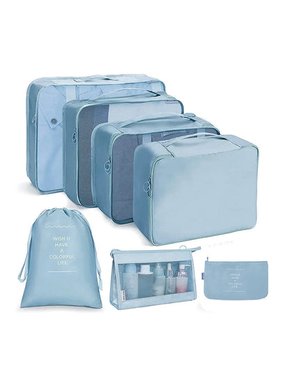 10/7 Pcs Set Travel Organizer Storage Bags Suitcase Packing Cubes Cases Portable Wardrobe Luggage Clothes Shoe Pouch Fold