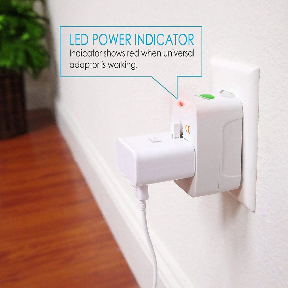 Portable AU US UK EU Converter All in One International Plug Adapter 2 USB Type C Ports World Travel AC Power Charger Adapter