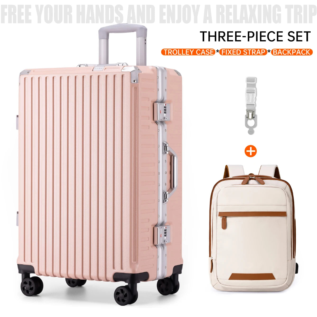 Aluminium Frame Rolling Suitcase with USB Port & Combination Lock – 20" to 26"