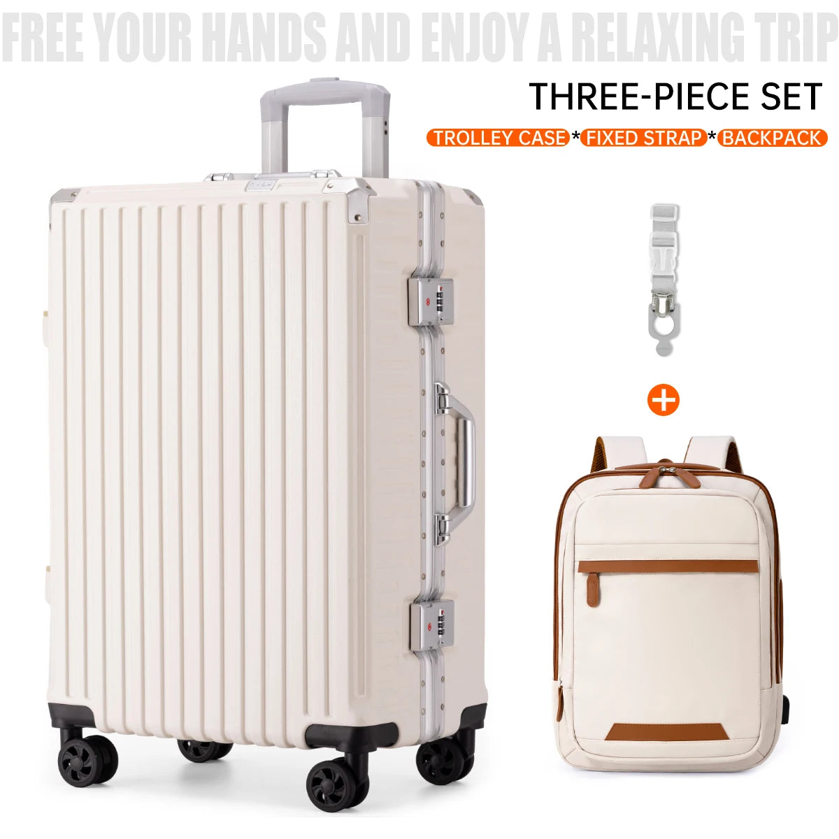 Aluminium Frame Rolling Suitcase with USB Port & Combination Lock – 20" to 26"