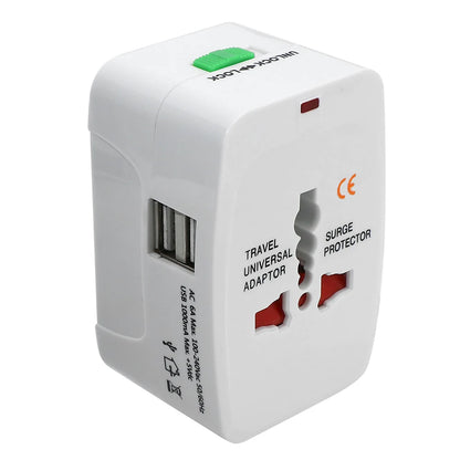 Portable AU US UK EU Converter All in One International Plug Adapter 2 USB Type C Ports World Travel AC Power Charger Adapter