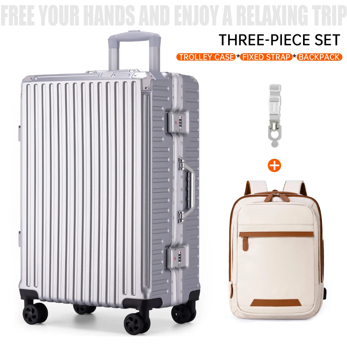 Aluminium Frame Rolling Suitcase with USB Port & Combination Lock – 20" to 26"